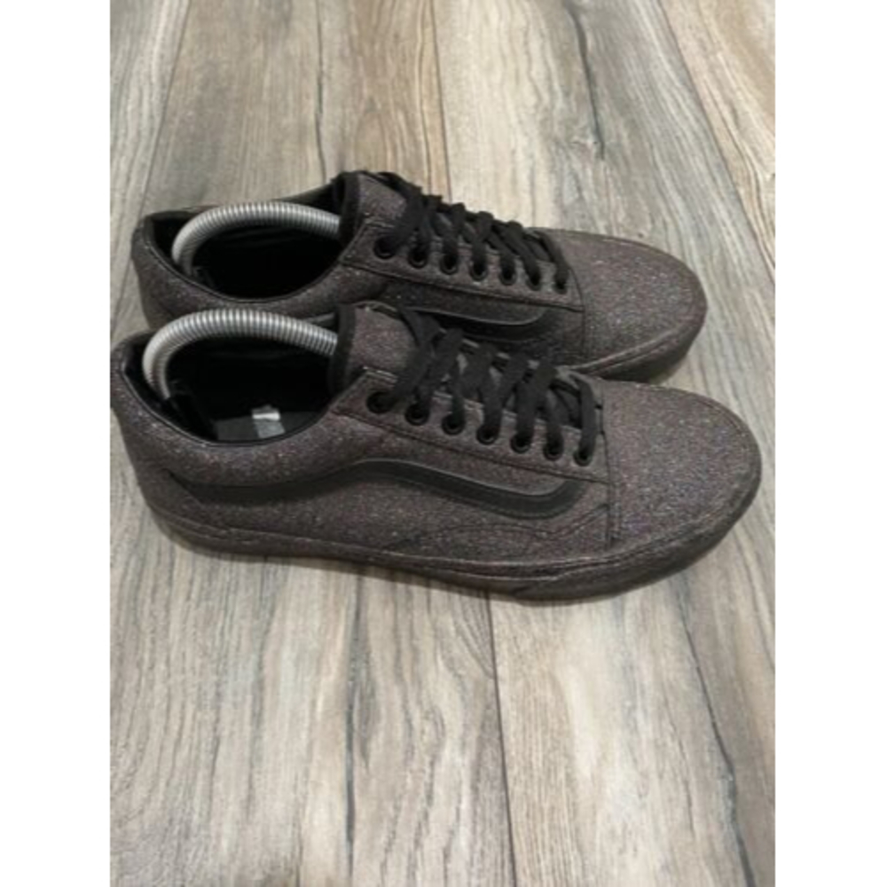 VANS Rainbow Glitter Used Men 8.5/Women 10 Sparkly Black Sneakers 721278